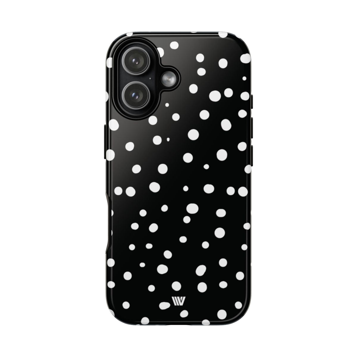 Black and White Dots Tough Phone Case – iPhone 17, Glossy