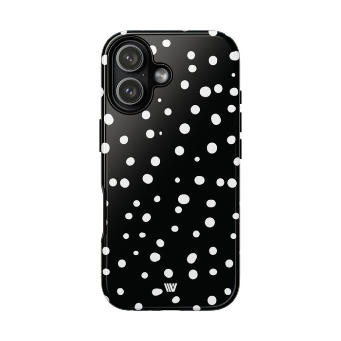 Black and White Dots Tough Phone Case – iPhone 17, Glossy