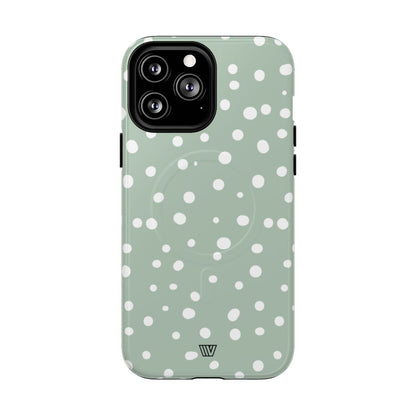 Pastel Green Dots MagSafe Tough iPhone Case – iPhone 13 Pro Max, Glossy