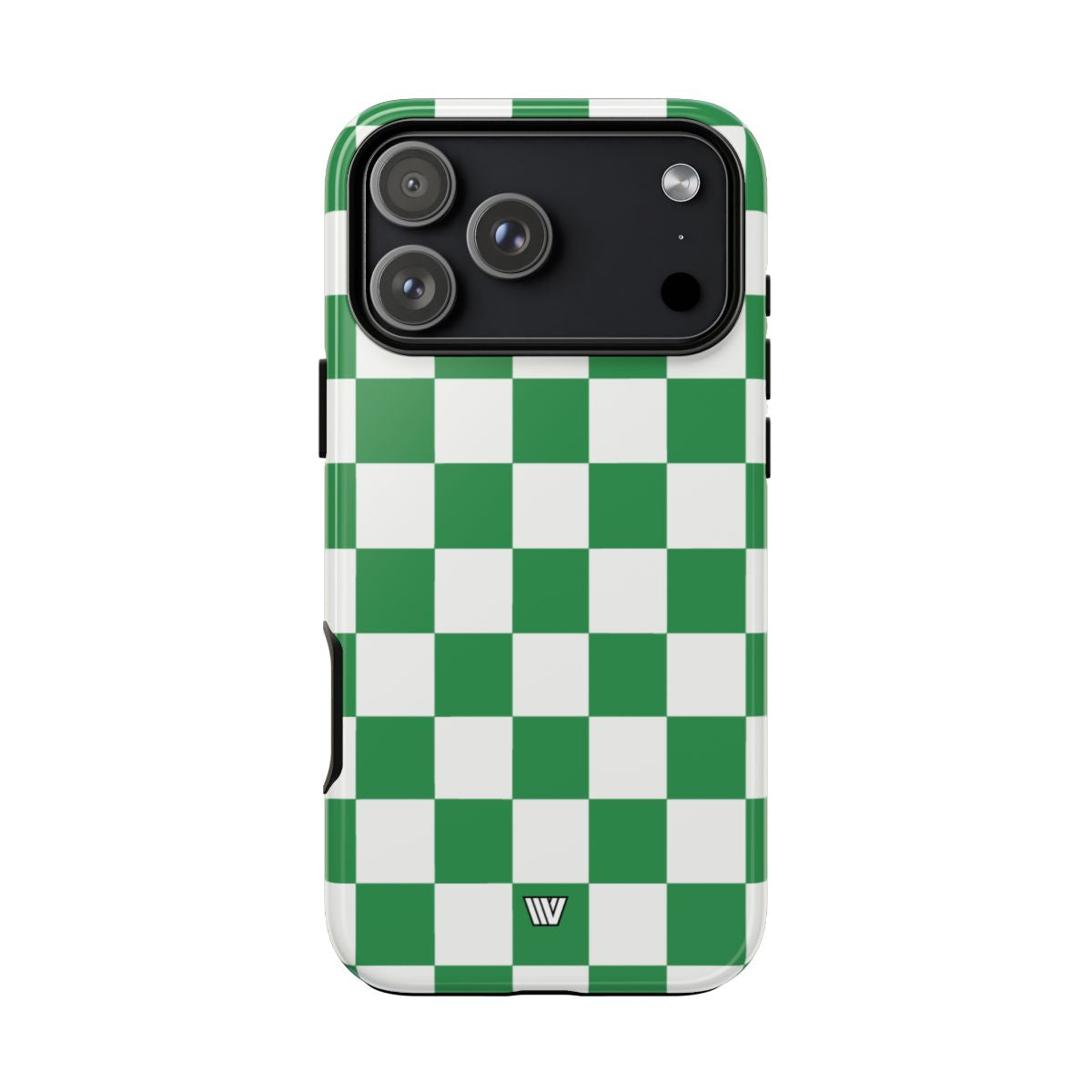 Green White Checkerboard Tough Phone Case – iPhone 18 Pro Max, Glossy