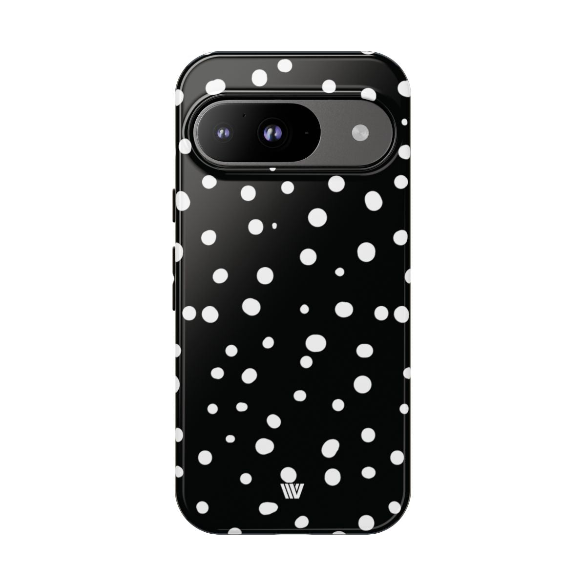 Black and White Dots Tough Phone Case – Google Pixel 9, Glossy