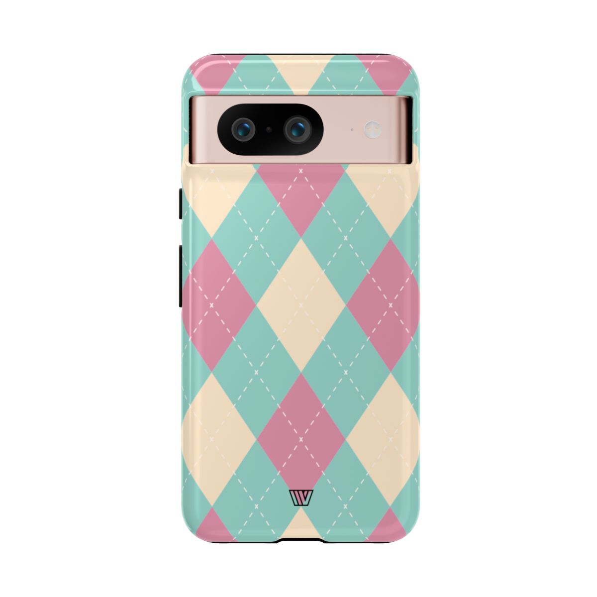 Blue Pink Beige Argyle Tough Phone Case – Google Pixel 8, Glossy