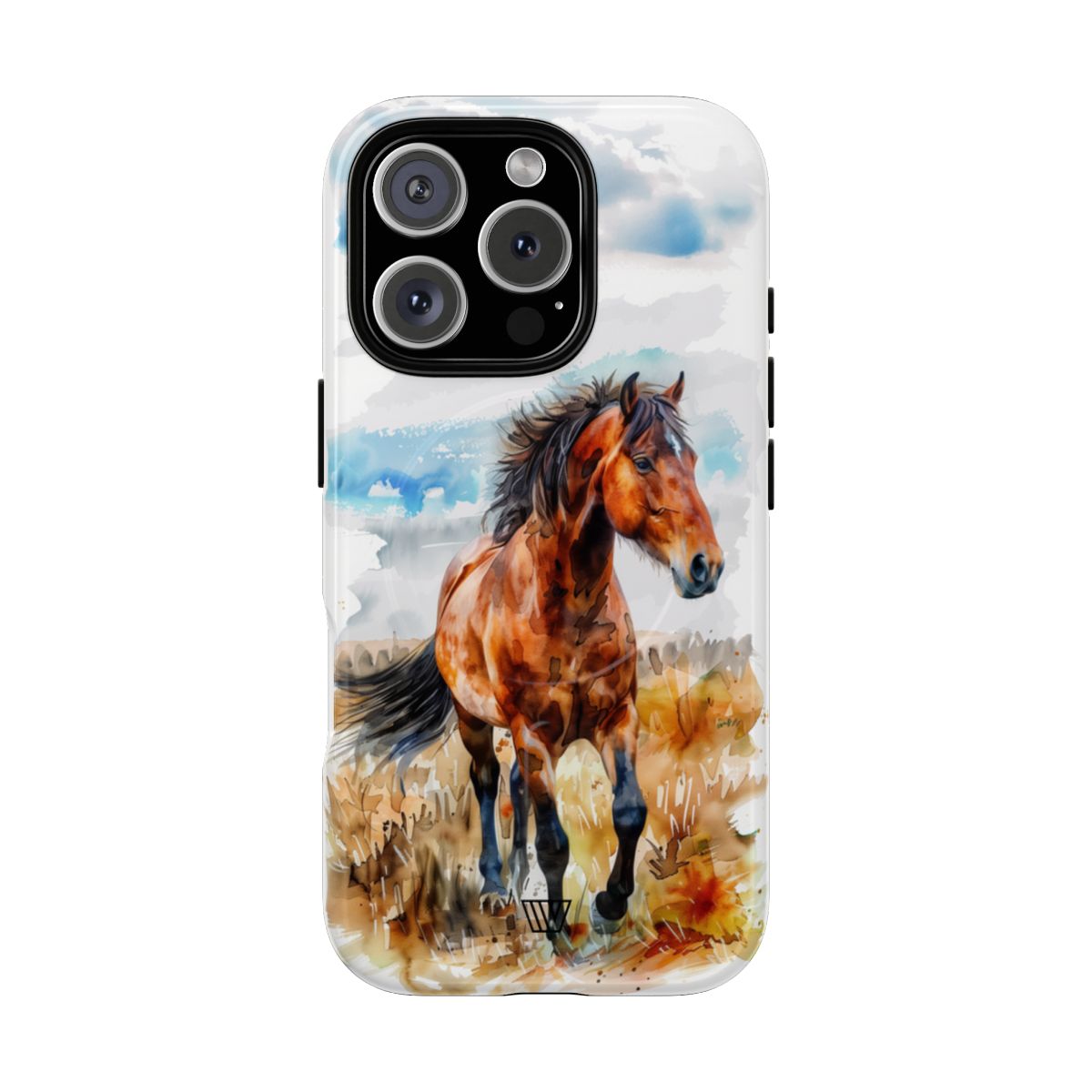 Watercolor Horse MagSafe Tough iPhone Case – iPhone 16 Pro, Glossy