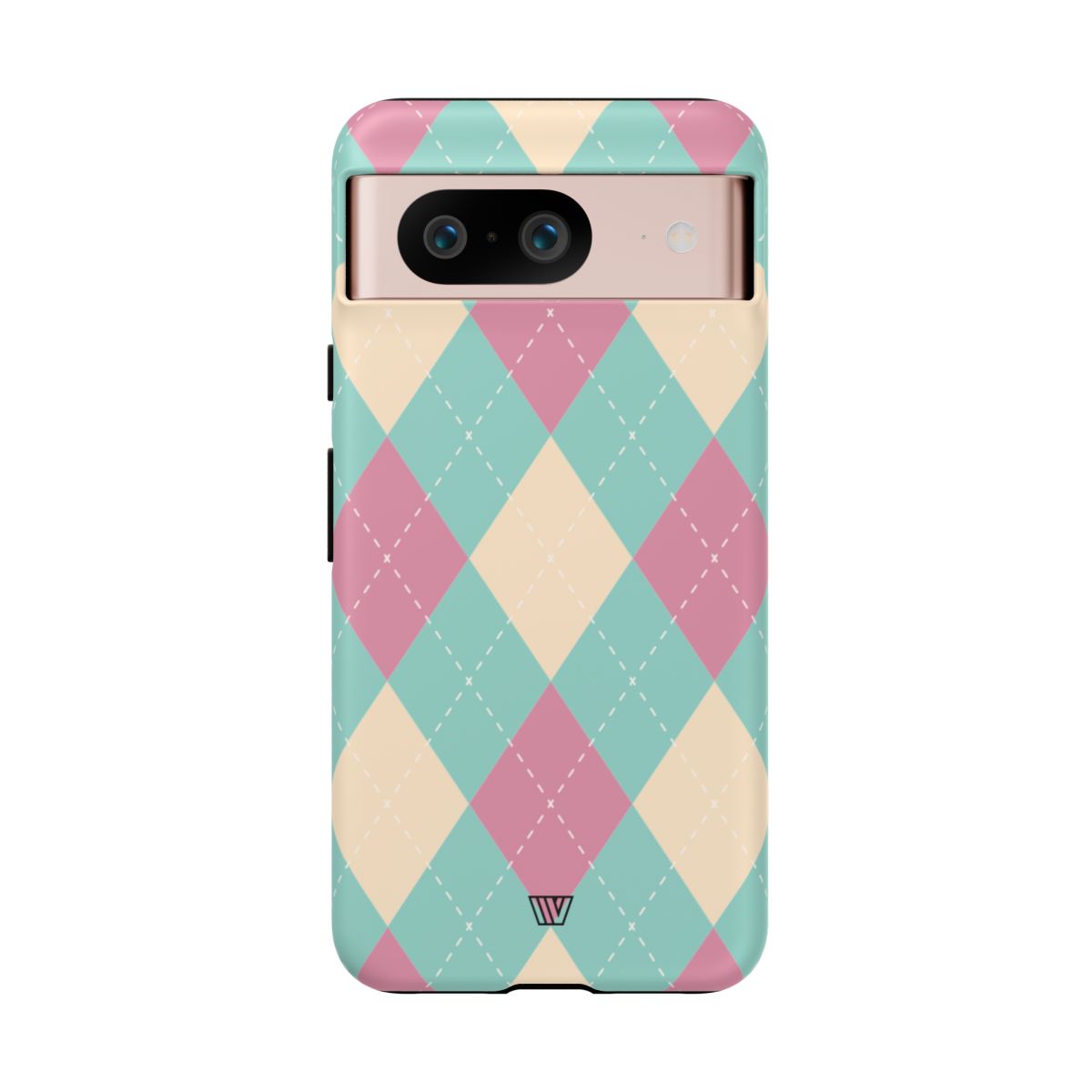 Blue Pink Beige Argyle Tough Phone Case – Google Pixel 8, Matte