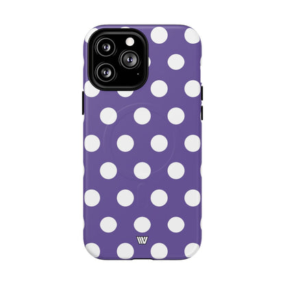 Purple Polka Dots MagSafe Tough iPhone Case – iPhone 13 Pro Max, Matte