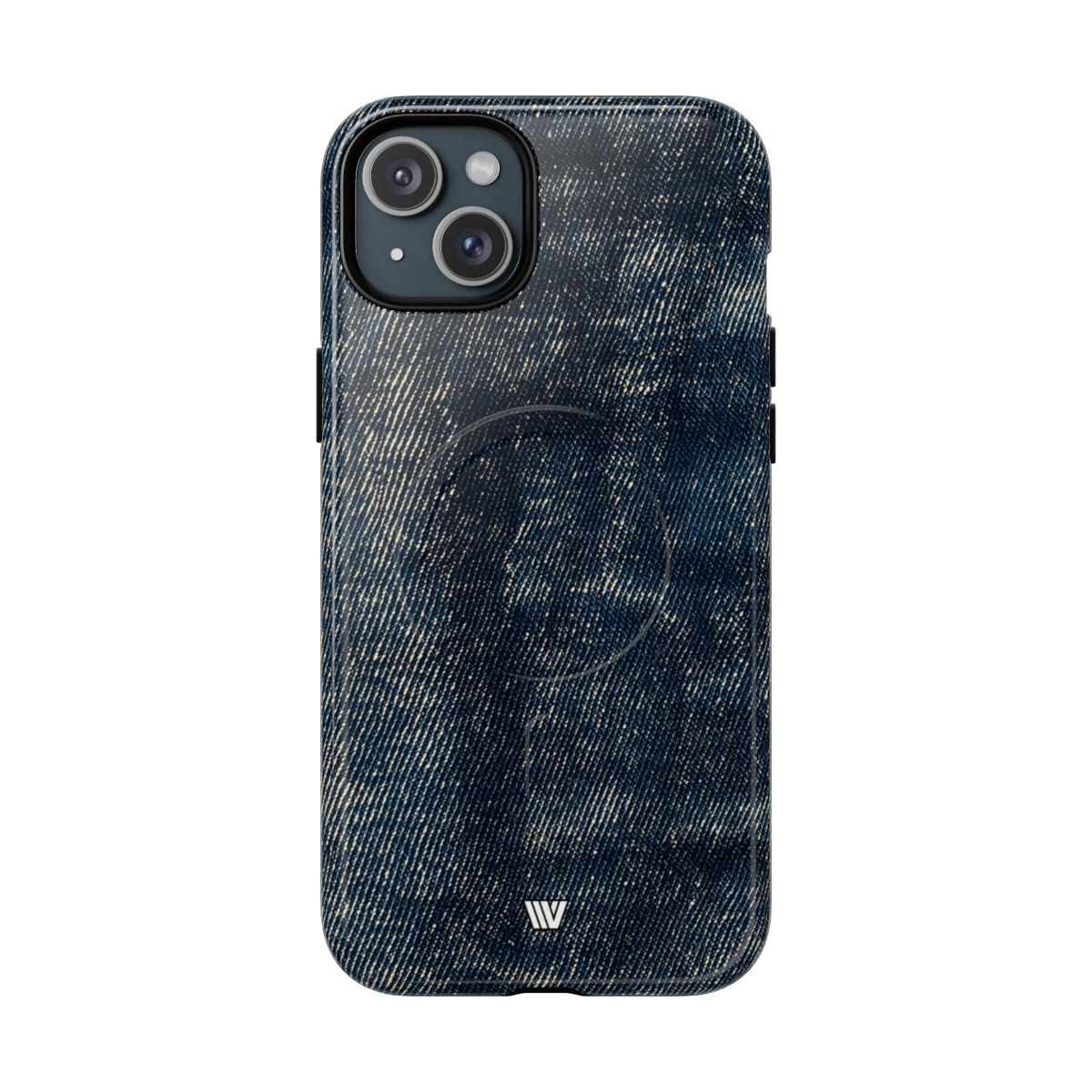 Faded Denim MagSafe Tough iPhone Case – iPhone 15 Plus, Glossy