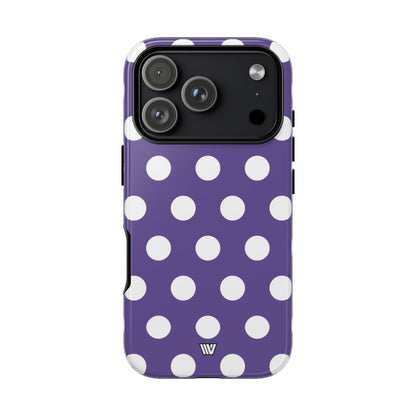 Purple Polka Dots Tough Phone Case – iPhone 17 Pro, Glossy