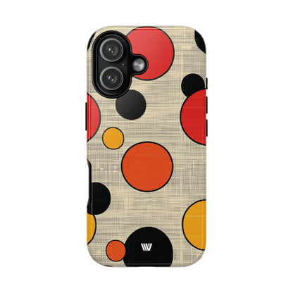 Mid-Century Dots Tough Phone Case – iPhone 17, Glossy
