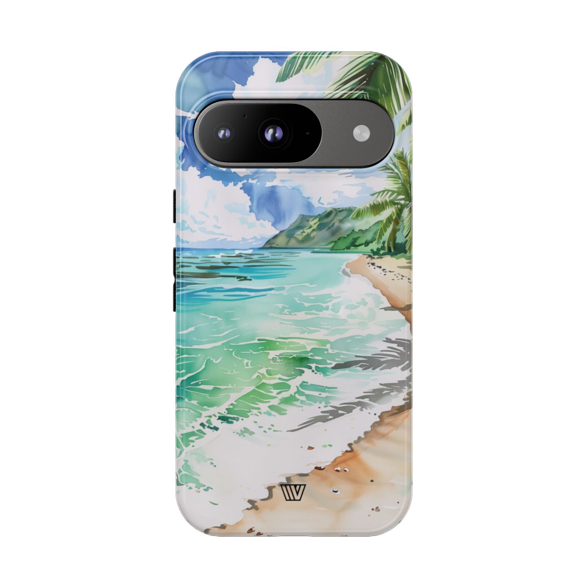 Watercolor Beach Tough Phone Case – Google Pixel 9, Glossy