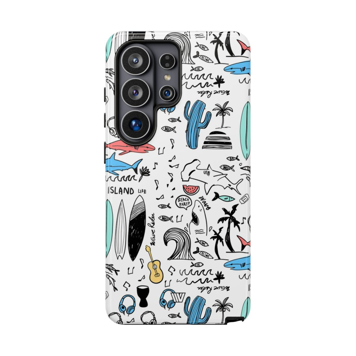 Doodle Beach Party Tough Phone Case – Samsung Galaxy S26 Ultra, Glossy