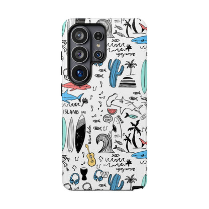 Doodle Beach Party Tough Phone Case – Samsung Galaxy S26 Ultra, Glossy