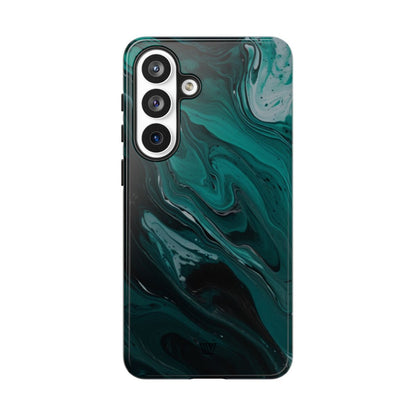 Teal Paint Swirl Tough Phone Case – Samsung Galaxy S26 Plus, Glossy