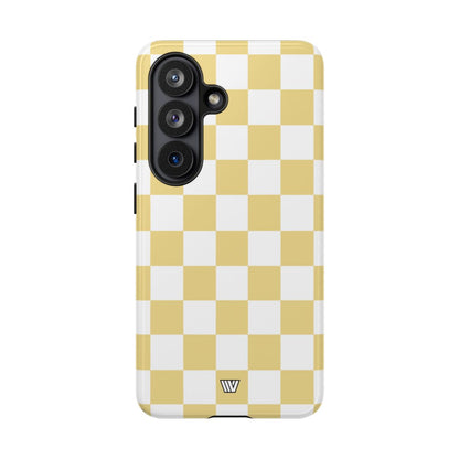Banana Yellow Checkerboard Tough Phone Case – Samsung Galaxy S26, Glossy