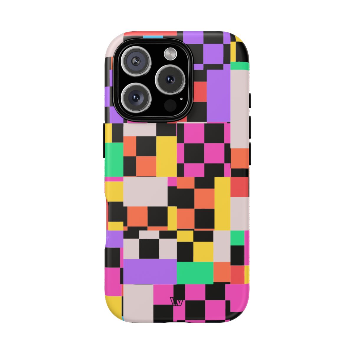 Mashed Up Checkerboard Tough Phone Case – iPhone 16 Pro, Matte