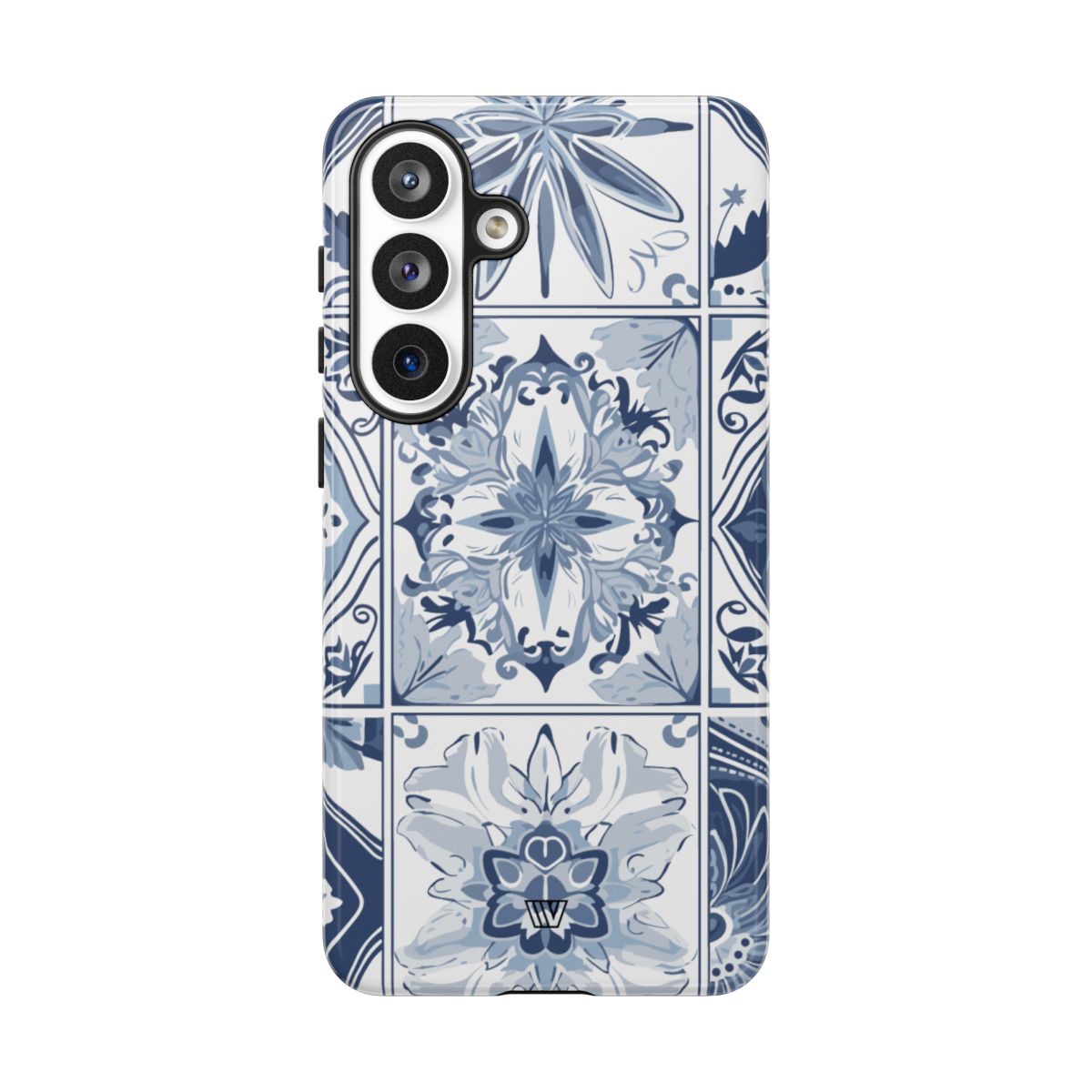 Blue White Tile Tough Phone Case – Samsung Galaxy S26 Plus, Glossy