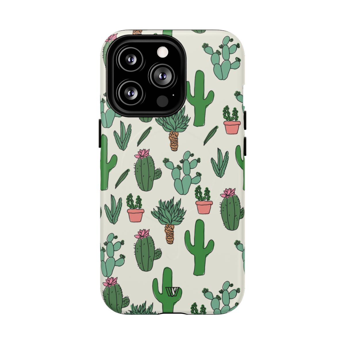 Cactus Doodles MagSafe Tough iPhone Case – iPhone 13 Pro, Matte