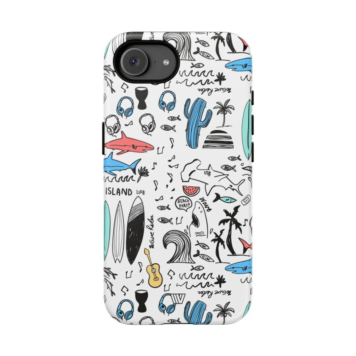 Doodle Beach Party Tough Phone Case – iPhone 17e, Matte