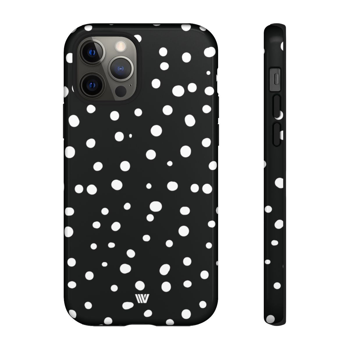 Black and White Dots Tough Phone Case – iPhone 12 Pro, Glossy