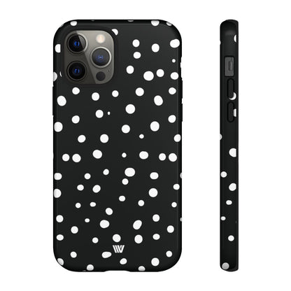 Black and White Dots Tough Phone Case – iPhone 12 Pro, Glossy