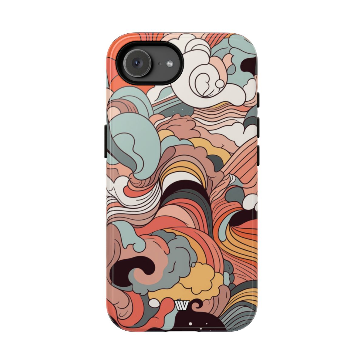 Abstract Doodle Clouds Tough Phone Case – iPhone 16e, Glossy