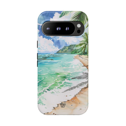 Watercolor Beach Tough Phone Case – Google Pixel 9 Pro, Matte