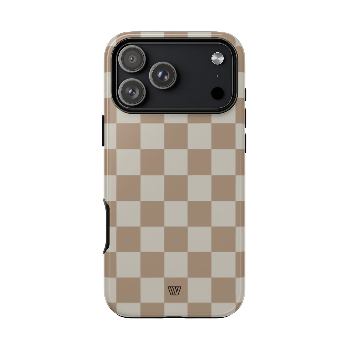 Neutral Checkerboard Tough Phone Case – iPhone 18 Pro Max, Glossy