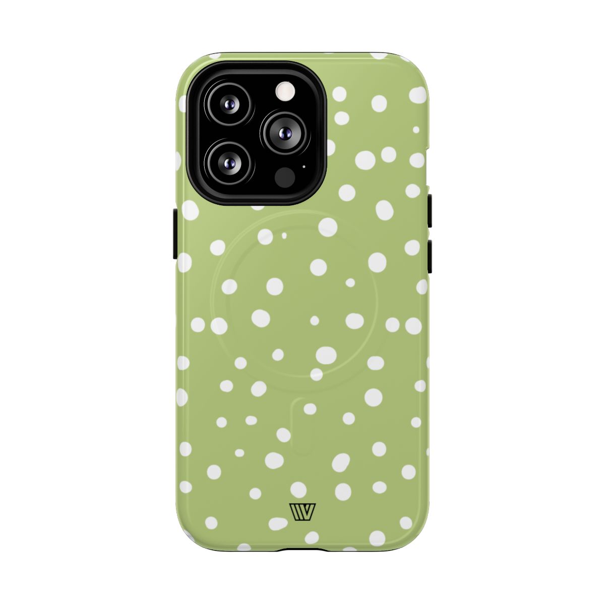 Pale Olive Dots MagSafe Tough iPhone Case – iPhone 13 Pro, Glossy
