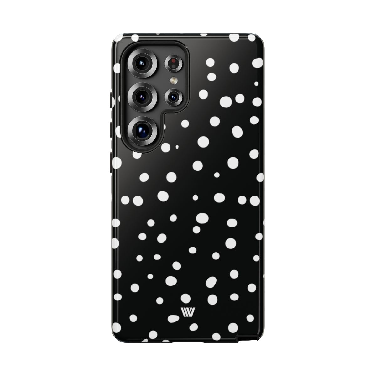 Black and White Dots Tough Phone Case – Samsung Galaxy S25 Ultra, Glossy