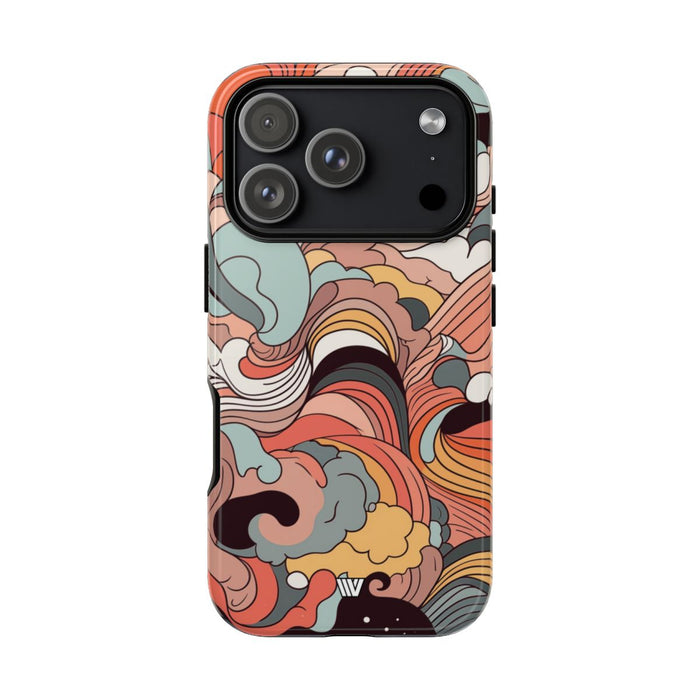 Abstract Doodle Clouds Tough Phone Case – iPhone 18 Pro, Glossy