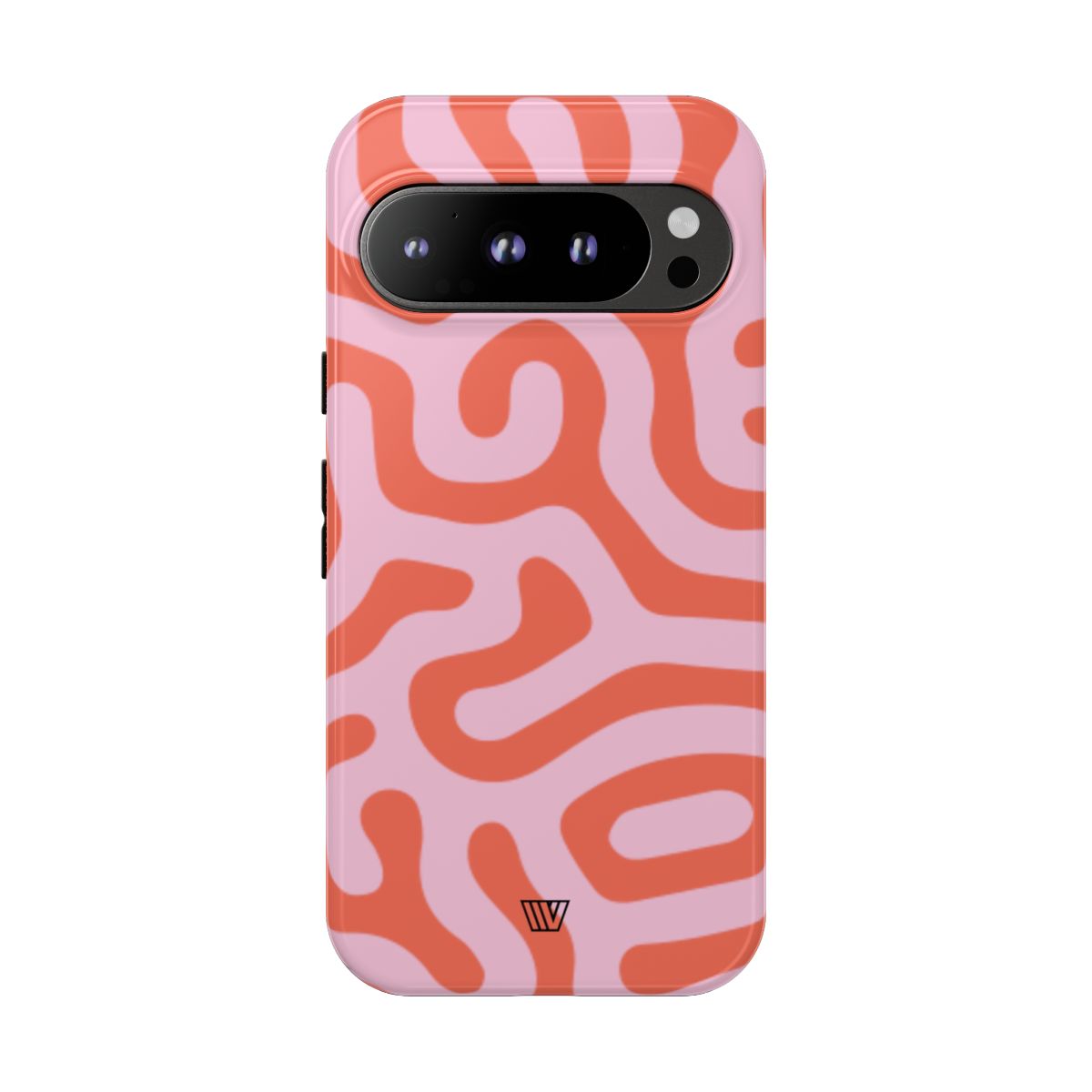 Coral Organic Lines Tough Phone Case – Google Pixel 9 Pro, Glossy