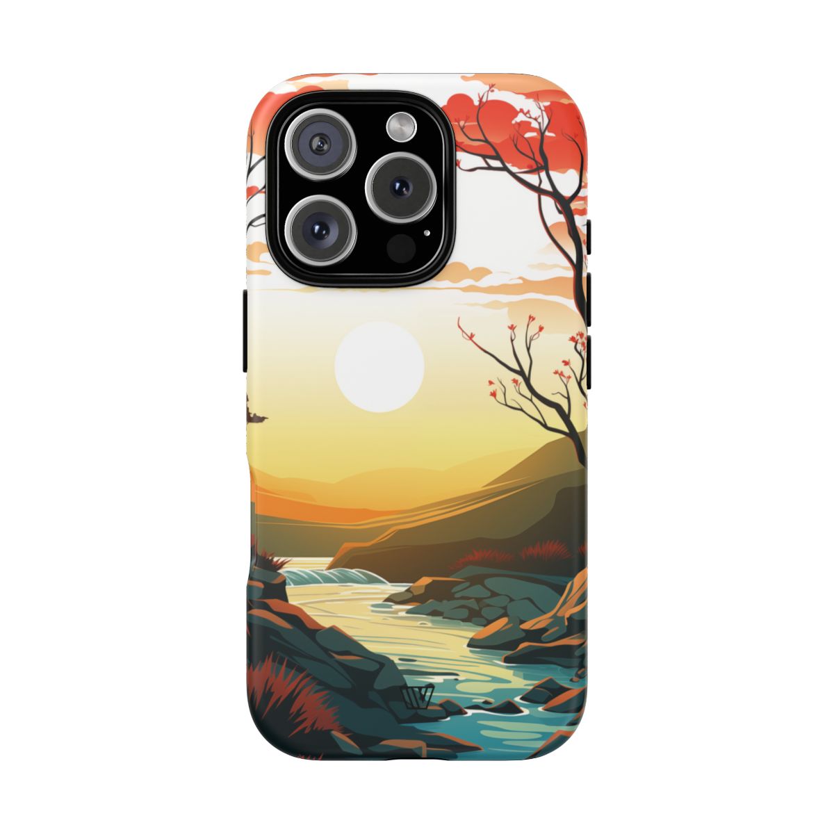 River Sunset Tough Phone Case – iPhone 16 Pro, Matte