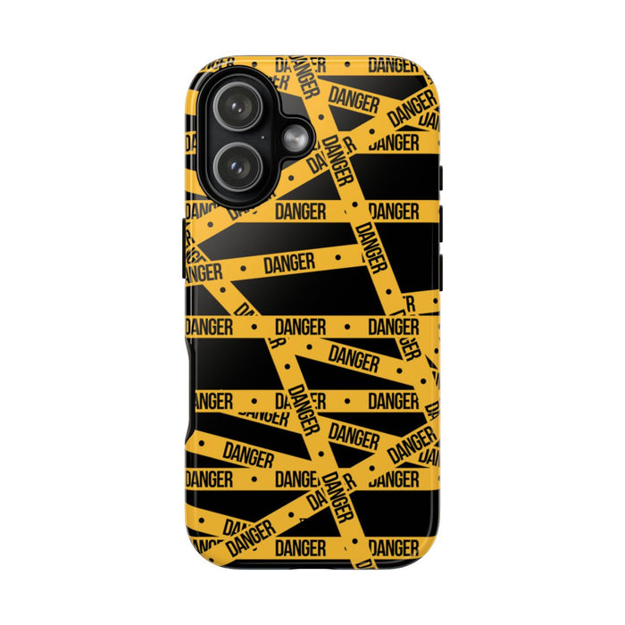 Danger Tape Tough Phone Case – iPhone 17, Glossy