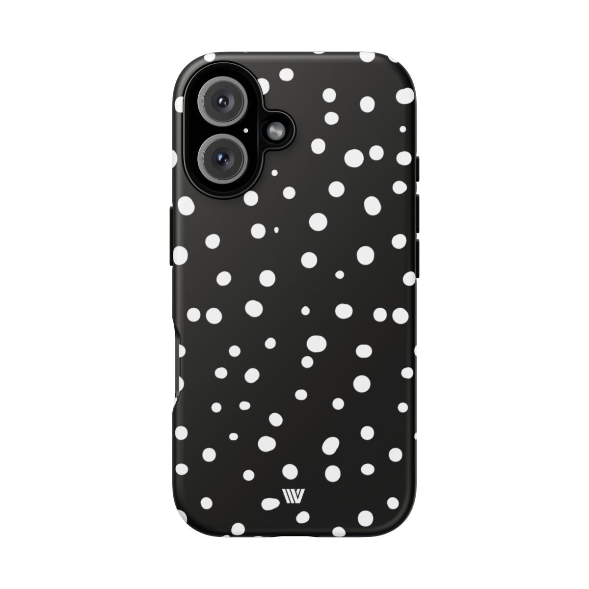 Black and White Dots Tough Phone Case – iPhone 16, Matte