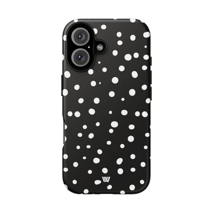 Black and White Dots Tough Phone Case – iPhone 16, Matte