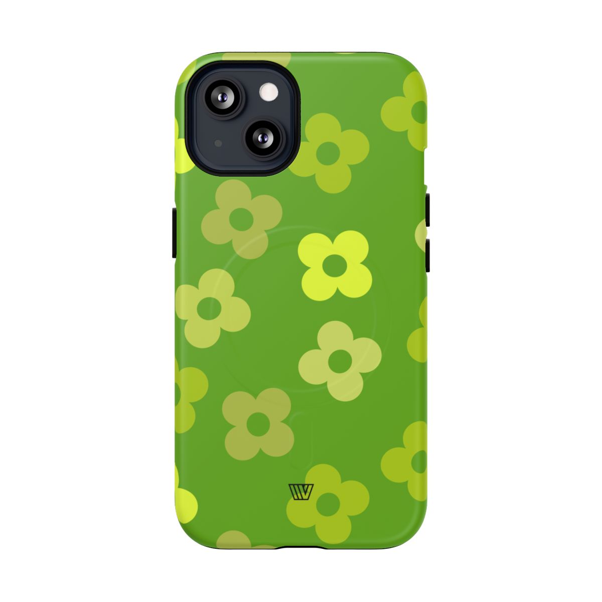 Green Retro Flowers MagSafe Tough iPhone Case – iPhone 13, Matte