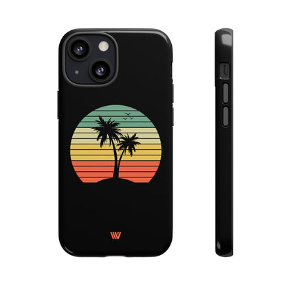 Retro Palms Tough Phone Case – iPhone 13 Mini, Glossy