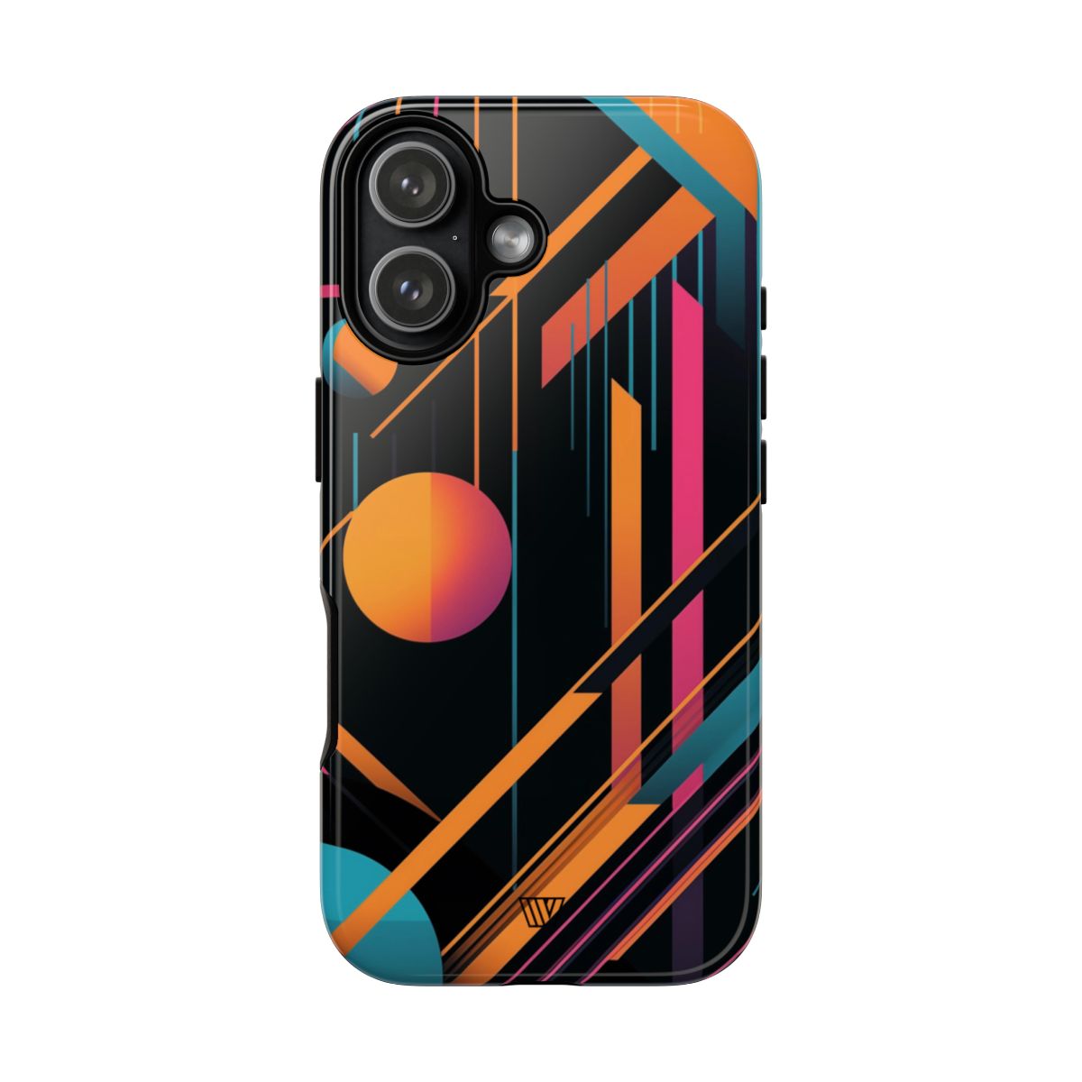 Bold Retro Lines Tough Phone Case – iPhone 17, Glossy