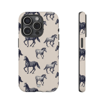 Horse Sketches Tough Phone Case – iPhone 15 Pro, Matte