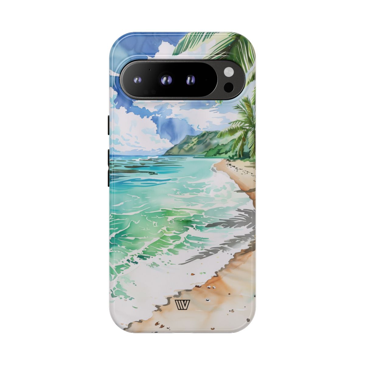 Watercolor Beach Tough Phone Case – Google Pixel 9 Pro XL, Glossy