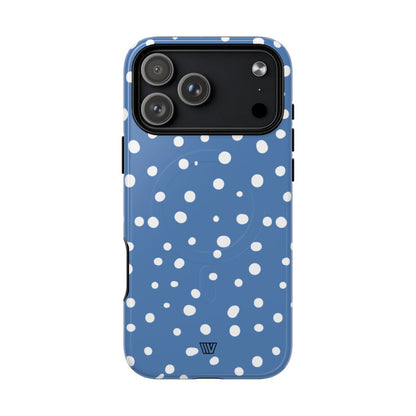 Dusty Blue Dots MagSafe Tough iPhone Case – iPhone 18 Pro Max, Glossy