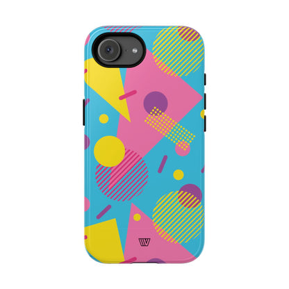 80s / 90s Retro Pattern Light Blue Tough Phone Case – iPhone 16e, Glossy
