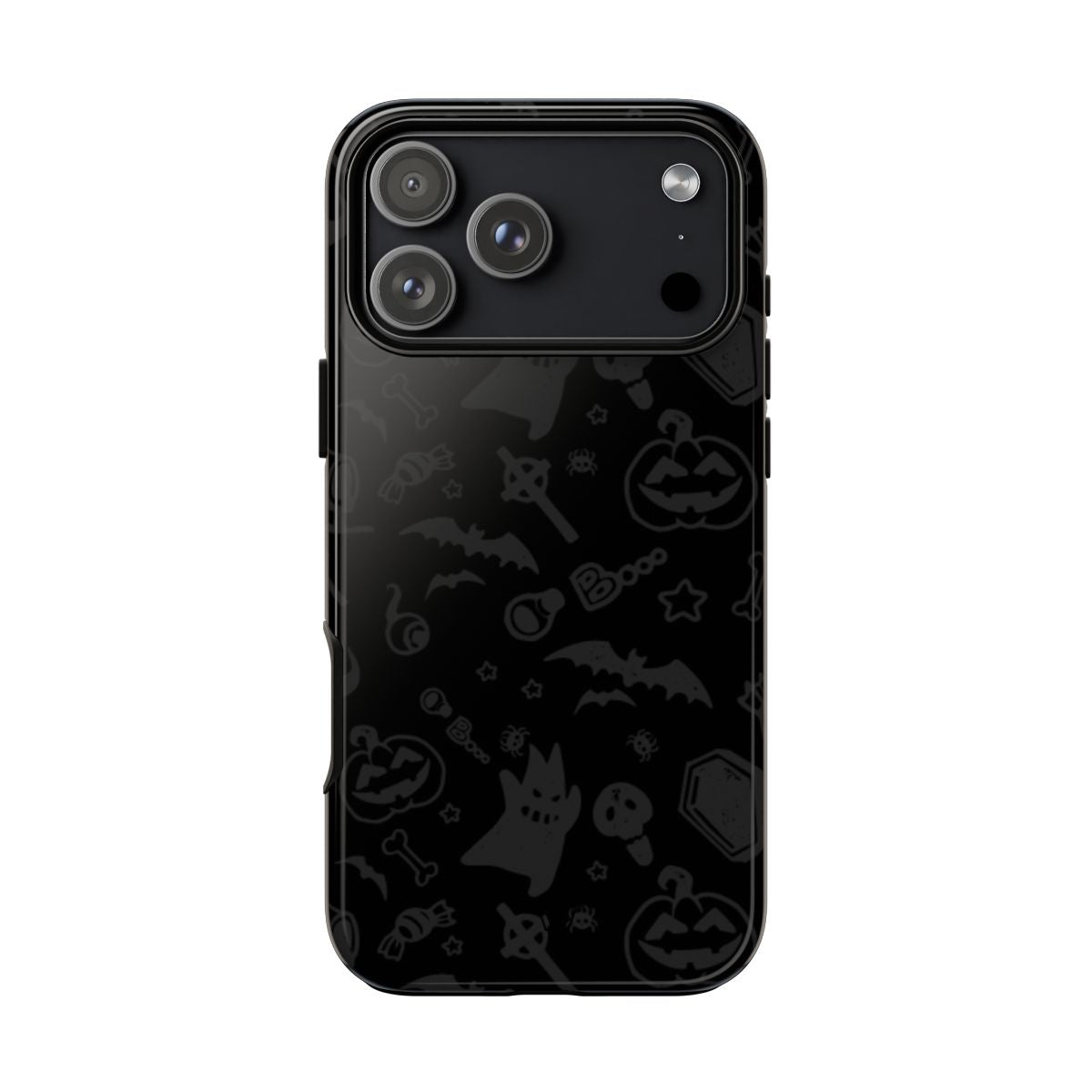 Spooky Halloween Pattern Black Tough Case – iPhone 18 Pro Max, Glossy