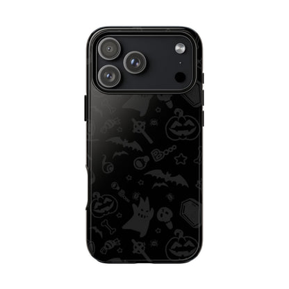 Spooky Halloween Pattern Black Tough Case – iPhone 18 Pro Max, Glossy