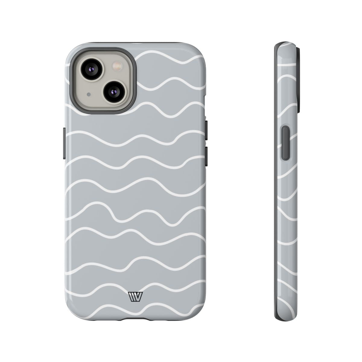 Gray Waves Tough Phone Case – iPhone 14, Glossy