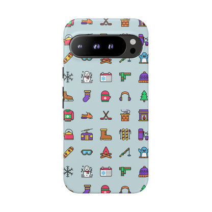 Winter Icons Tough Phone Case – Google Pixel 9 Pro XL, Matte