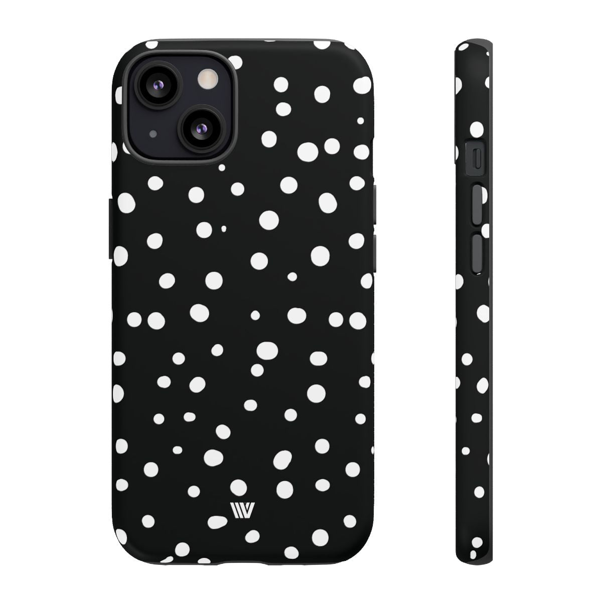 Black and White Dots Tough Phone Case – iPhone 13, Matte