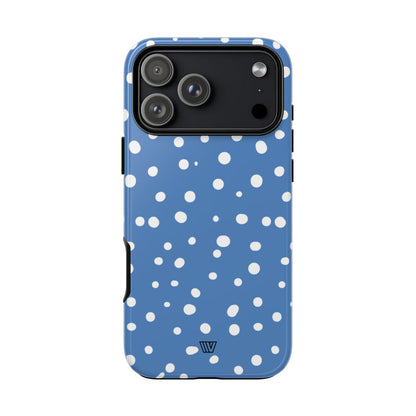 Dusty Blue Dots Tough Phone Case – iPhone 17 Pro Max, Glossy
