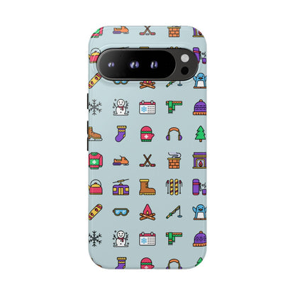 Winter Icons Tough Phone Case – Google Pixel 9 Pro XL, Glossy
