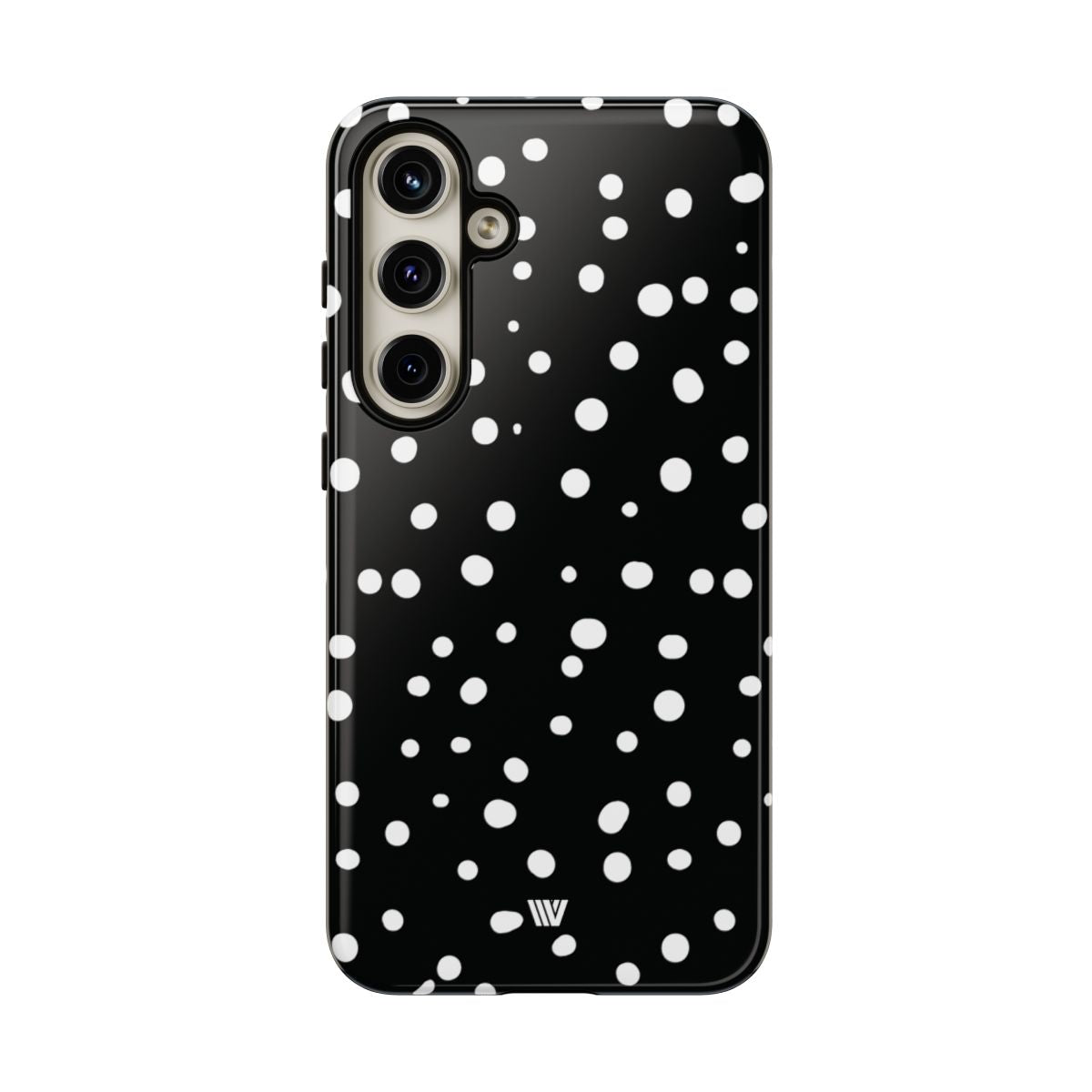 Black and White Dots Tough Phone Case – Samsung Galaxy S24 Plus, Glossy