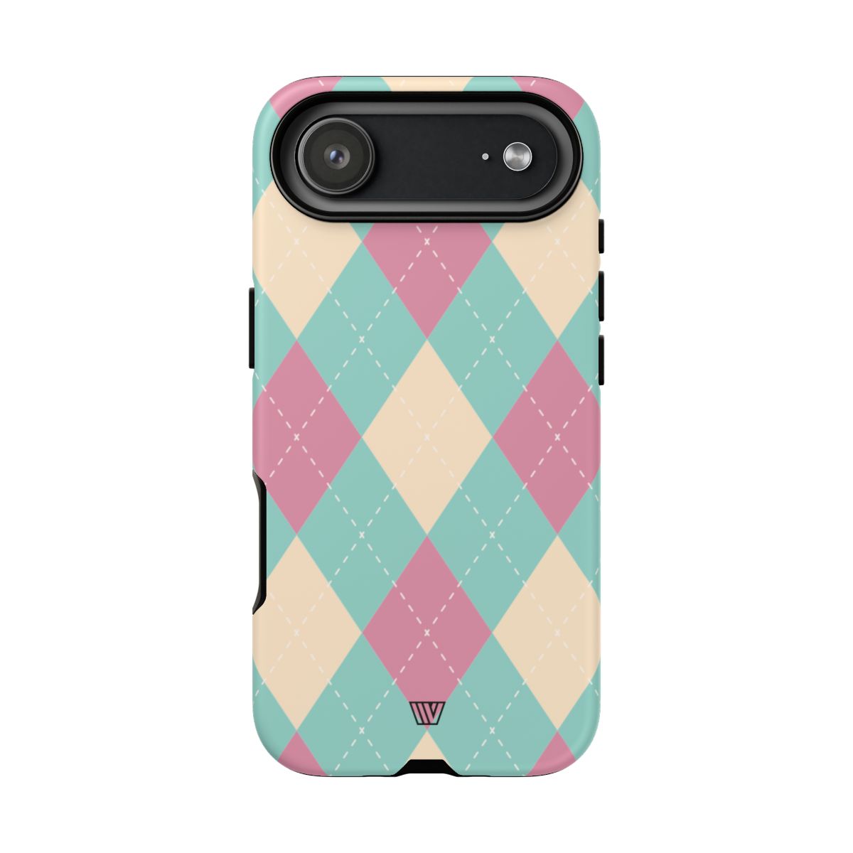 Blue Pink Beige Argyle Tough Phone Case – iPhone 17 Air, Matte